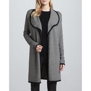 Joie Yanet Houndstooth Wool Cashmere Sweater size Large MSRP $220 Tweed